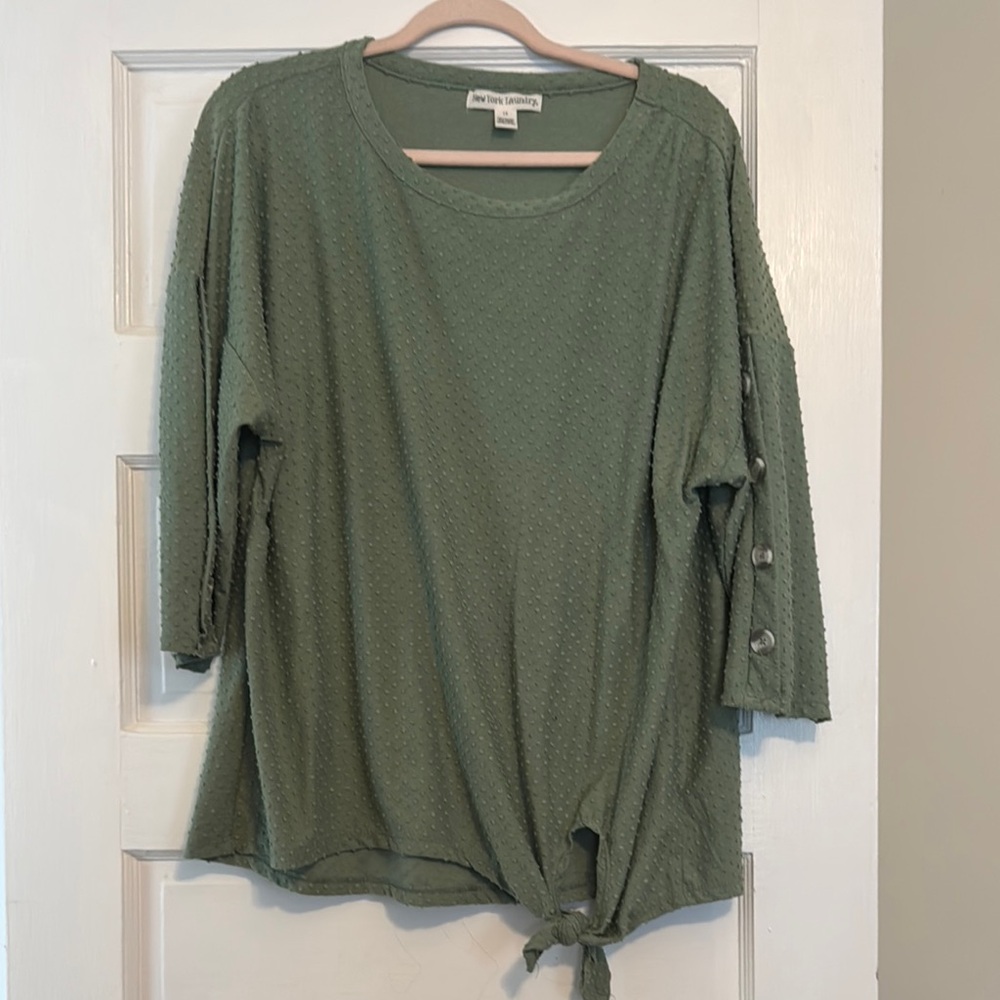 Olive Green Textured Women's Top